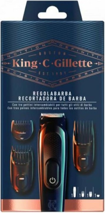 Actual product image Gillette KING beard trimmer + 3 combs