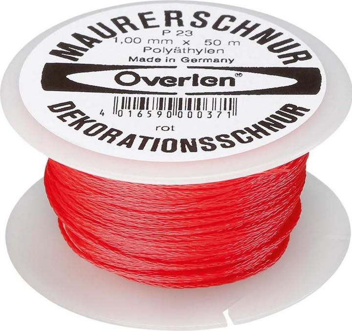 Image du produit HP Autozubehör Cordeau de maçon longueur 50 m Ø 1 mm 15 kg polyéthylène rouge (50 m)