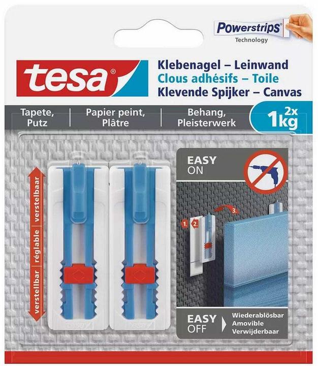tesa Klebenagel für Tapete & Putz, ideal für Leinwand & Keilrahmen