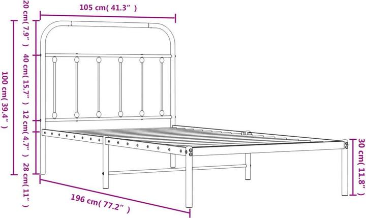 Image du produit vidaXL Bettgestell (100 x 190 cm)