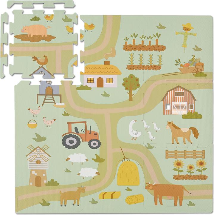 Relaxdays 21-Pz. tappeto-puzzle (89.50 x 89.50 cm)