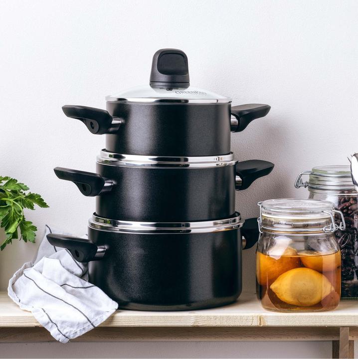 Actual product image Greenpan Memphis Ceramic Breakout Set - 3-delig - PFAS-vrij (Pot, Aluminium)