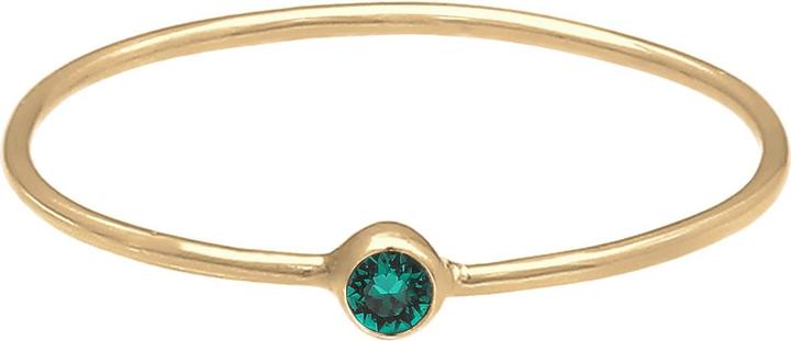 Actual product image Elli Ring Ring Stacking Crystals Green 925 Silver Gold-plated (54)