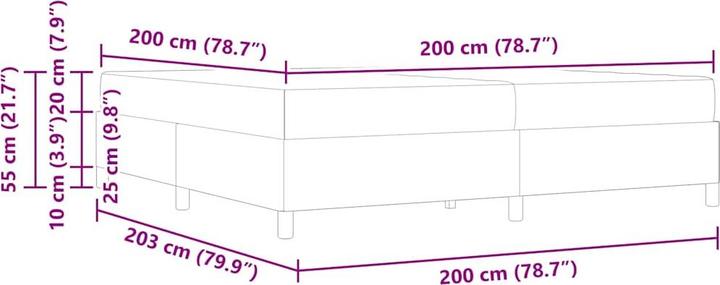 Actual product image vidaXL Bettrahmen (200 x 200 cm)
