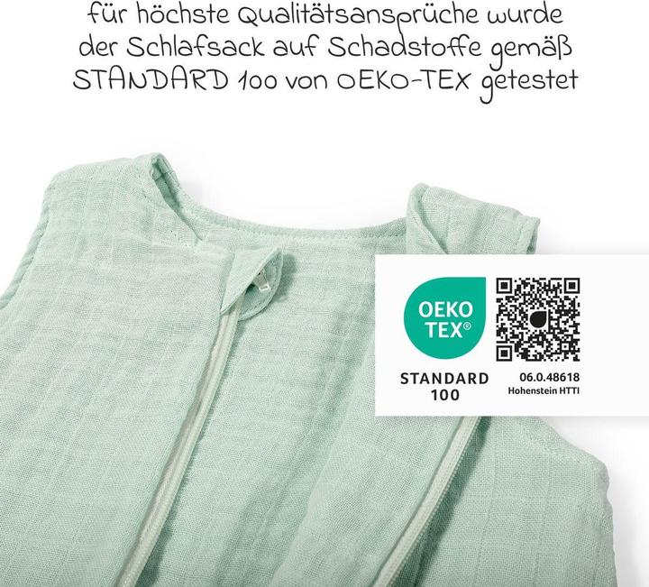 Produktbild Makian Schlafsäcke Musselin-Schlafsack - Mint - Gr. 60 cm (90 cm, 1.0 TOG, Sommer)