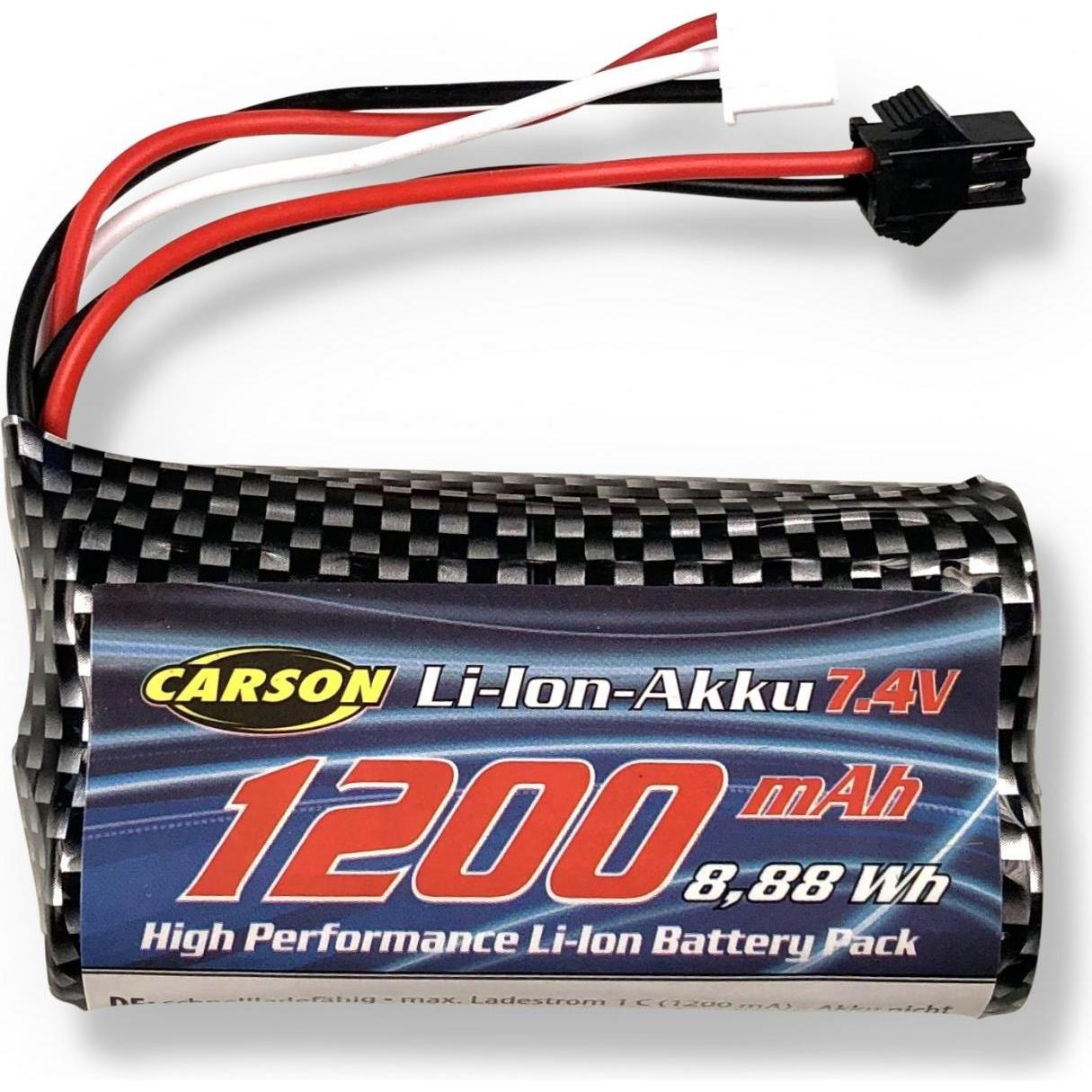 Carson 7,4V/1200mAh LiION Akku : 404219/20 JST (7.40 V, 1200 mAh)