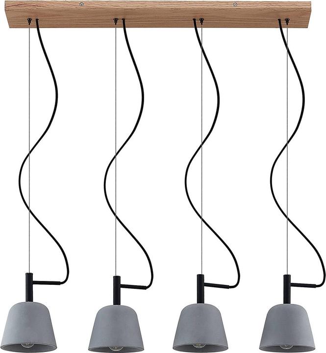 Actual product image Lucande Otavis 4 Concrete pendant light (E14)
