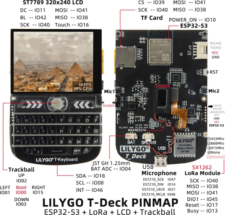Produktbild Lilygo T-Deck ESP32-S3 868mhz Lora-Modul mit 2.8 Inch Display