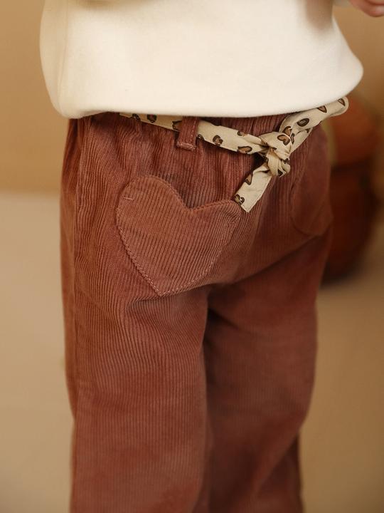 Actual product image Vertbaudet Baby Cordhose mit Gürtel und Herz-Taschen, Dehnbund (80)