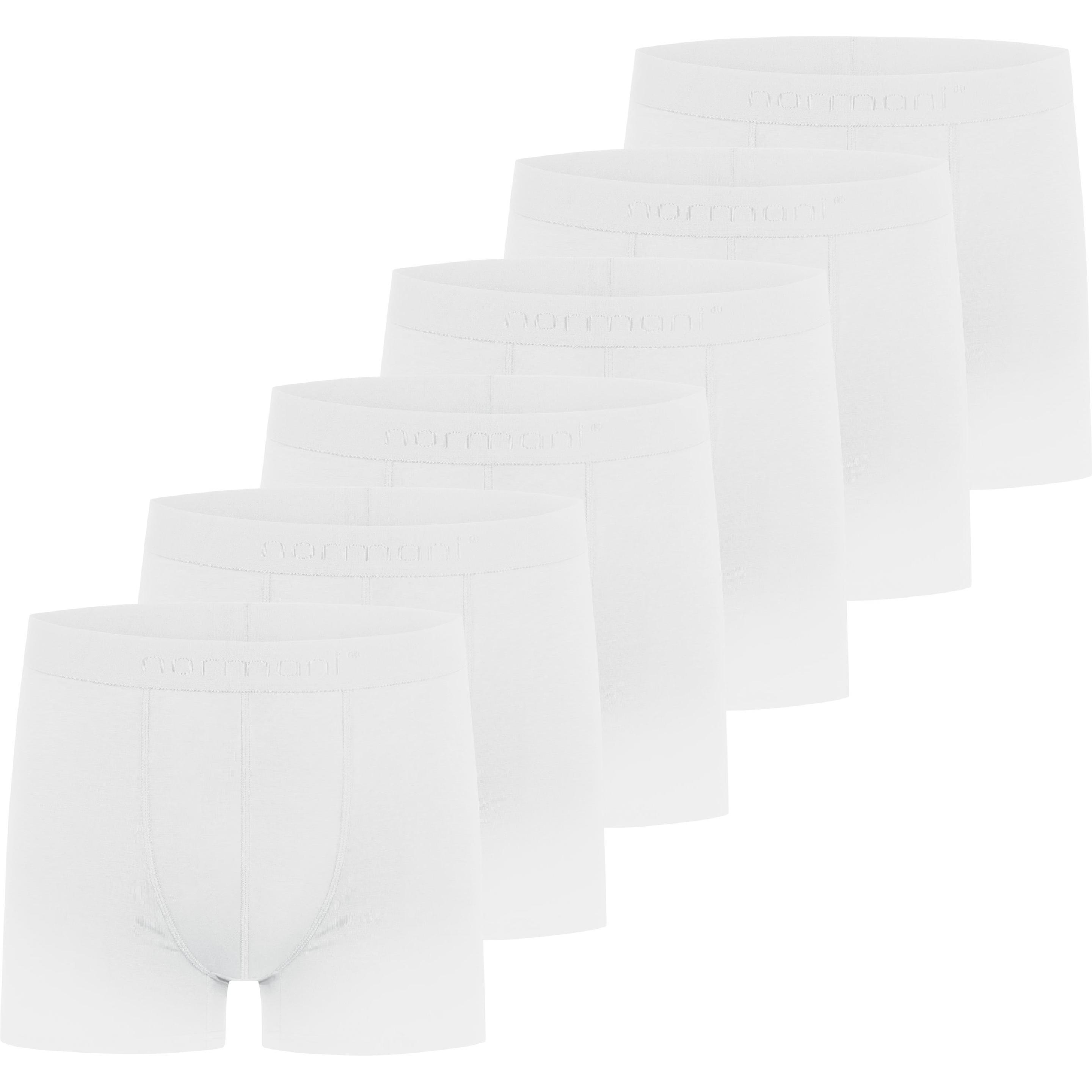 Normani, Herren, Unterhosen, 6 Herren Boxershorts aus Viskose mit Geschenk Box - 9001, Weiss, (4XL, 6er Pack)