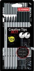 Productafbeelding STABILO Fineliner Creatieve Tips Arty (Zwart, Grijs, 5 x)