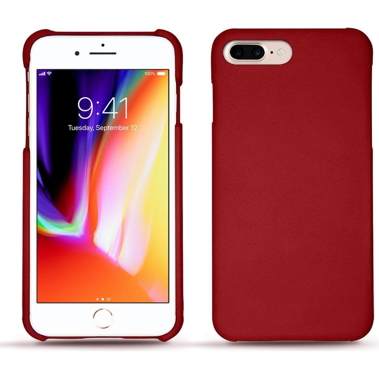 Noreve Lederschutzhülle (Apple iPhone 8 Plus), Smartphone Hülle, Rot
