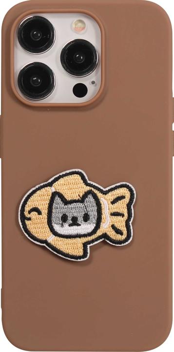 Actual product image PhoneLook Autocollant sticker pour téléphone/tablette/ordinateur brodé en 3D Cat inside Fish