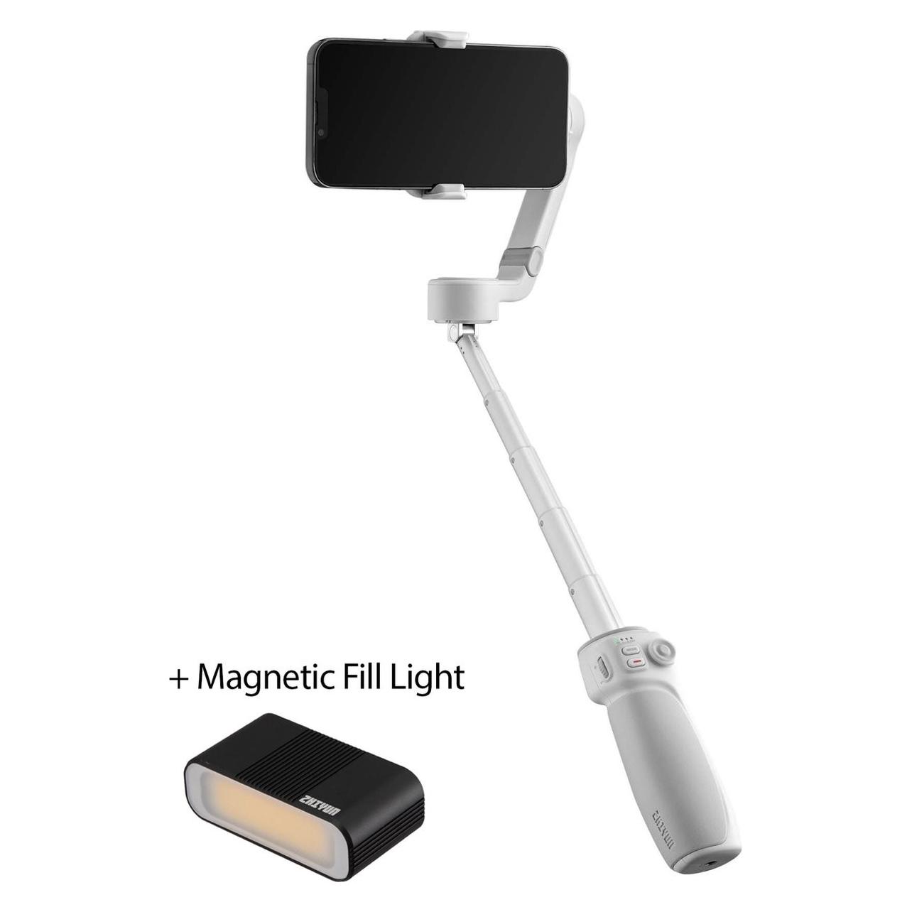 Zhiyun Smooth Q4 Standard Gimbal Stabilizer Voor Smartphones Incl. Magnetic Fill Light (Smartphone), Gimbal, Grijs