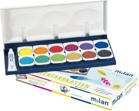 Produktbild Stylex 300/12 - Deckfarbkasten 12 Farben 1 Tube Deckweiss