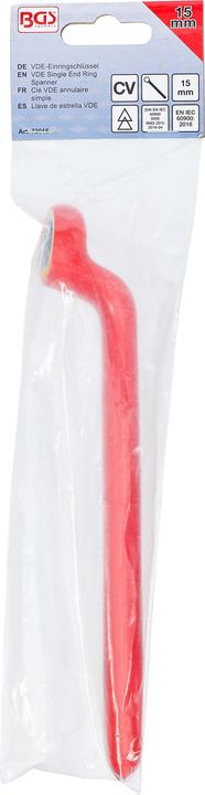 Immagine prodotto BGS Chiave ad anello semplice per elettricisti gomito stretto 15 mm (15 mm)