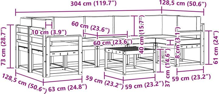 Produktbild vidaXL Outdoor-Sofagarnitur