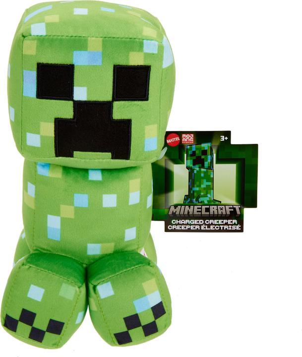 Actual product image Mattel Minecraft Charged Creeper Plush Character, 8-inch Collectible Soft Doll Inspired by the Video Game (15.90 cm)