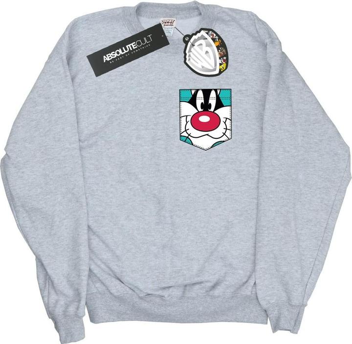Immagine prodotto Looney Tunes Sylvester Face Faux Pocket Felpa Uomo (XXL)