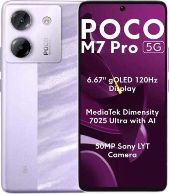 Image du produit Xiaomi Poco M7 Pro 5G (256 Go, Purple, 6.67", Double SIM hybride, 50 Mpx, 5G)