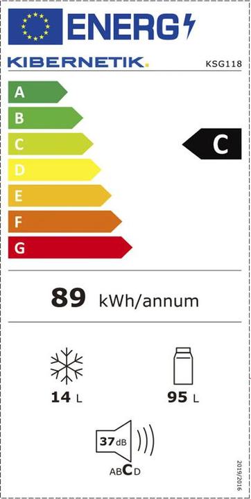 Energie-Label Kibernetik Kühlschrank OC9470118 (109 l)