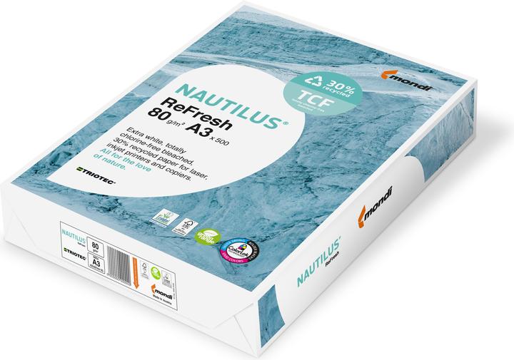 Nautilus PAPYRUS Copy Paper FSC A3 88078257 Fresh Fiber Rec.80g SB B. (A3, 500 Sheets, 80 g/m²)