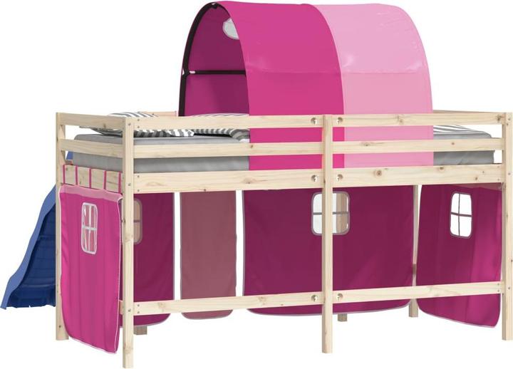 Actual product image vidaXL Curtains for loft bed with tunnel pink polyester, colour