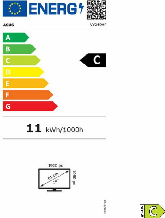 Label énergétique ASUS VY249HF (1920 x 1080 pixels, 23.80")