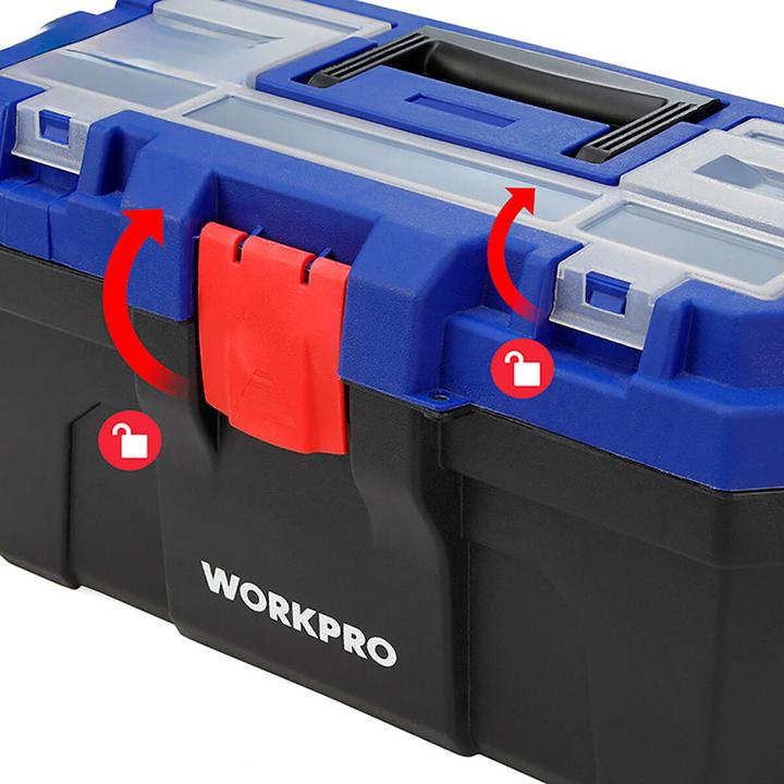 Actual product image Workpro PVC plastic tool box 41 x 23 x 20.5 cm