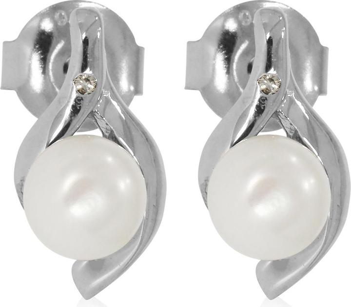 Immagine prodotto Xen Orecchini con diamante di circa 0,01 ct. e perla coltivata d'acqua dolce bianca (Argento 925)