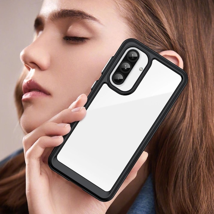 Produktbild Hurtel Back panel cover Outer Space Case for Samsung Galaxy A56 Cover with Flexible Frame - Black (Samsung Galaxy A56)
