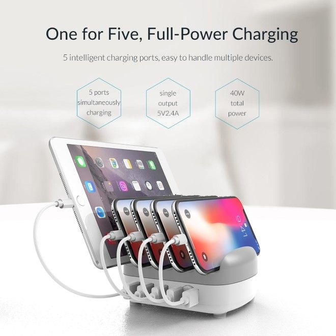 Actual product image Orico DUK-5P 5-port USB charging station (40 W)