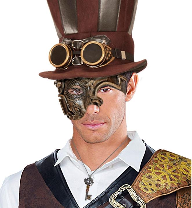 Actual product image Widmann Kupferfarbene Steampunk Halbmaske