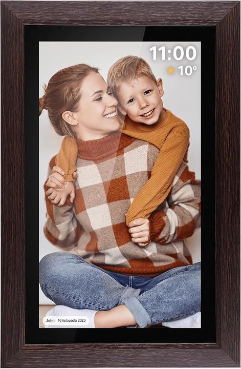 Produktbild Krüger&Matz Kruger&Matz digitaler Bilderrahmen FRAMEO Wi-Fi 15" Holzrahmen (15", 720p, 1080p)