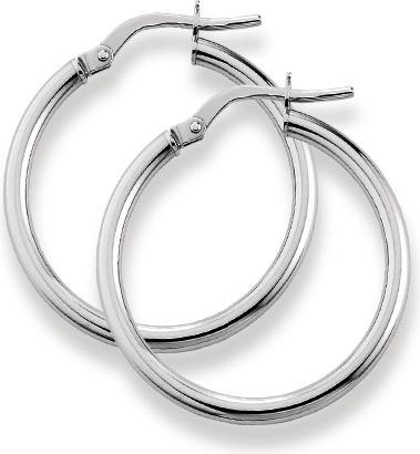 Immagine prodotto Natsumi Schmuck Creoli in oro bianco 18K/750 Ø 24mm rotondo (Oro bianco 750/18 K)