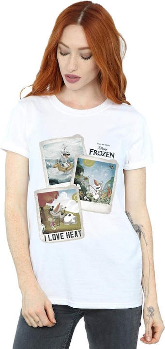 Actual product image Disney Frozen Womens/Ladies Olaf Polaroid Cotton Boyfriend T-Shirt (3XL)