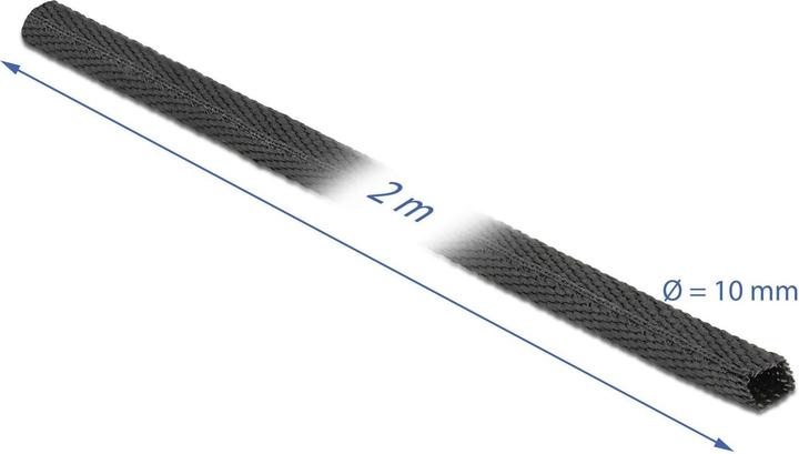 Immagine prodotto Delock Tubo termoretraibile in tessuto 2 m x 10 mm tasso di restringimento 2:1 nero (1x)