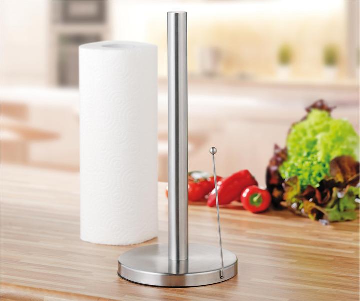 Actual product image Esmeyer Kitchen roll holder Sam Dimensions: 15 x 33 cm (Ø x H) Material: Stainless steel