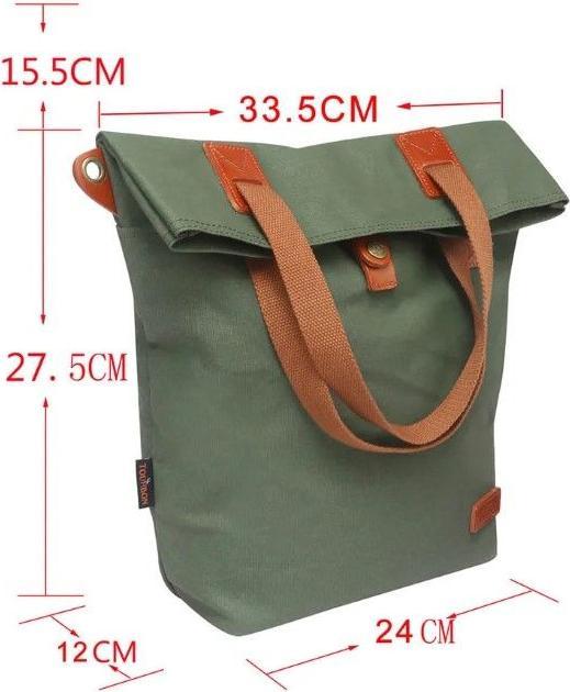 Produktbild Tourbon Wasserabweisende Canvas Velo Gepäckträgertasche & Umhängetasche (12 l, Gepäckträgertasche)