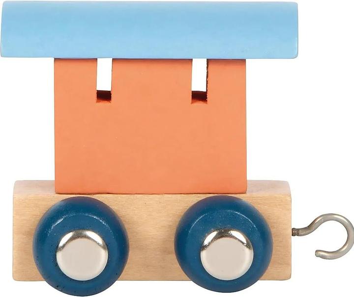 Actual product image small foot Letters Train Polar Train Car salmon & ice blue
