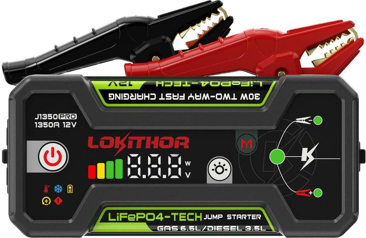Produktbild Lokithor J1350 Pro 12V LIFEPO4 Jump Starter 1350 Amps (1350 A, 7000 mAh)