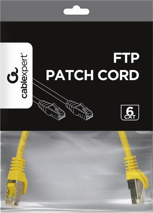 Actual product image Gembird PP6-0.25M/Y Network cable Yellow 0.25 m Cat6 F/UTP (FTP) (F/UTP, CAT6, 0.25 m)