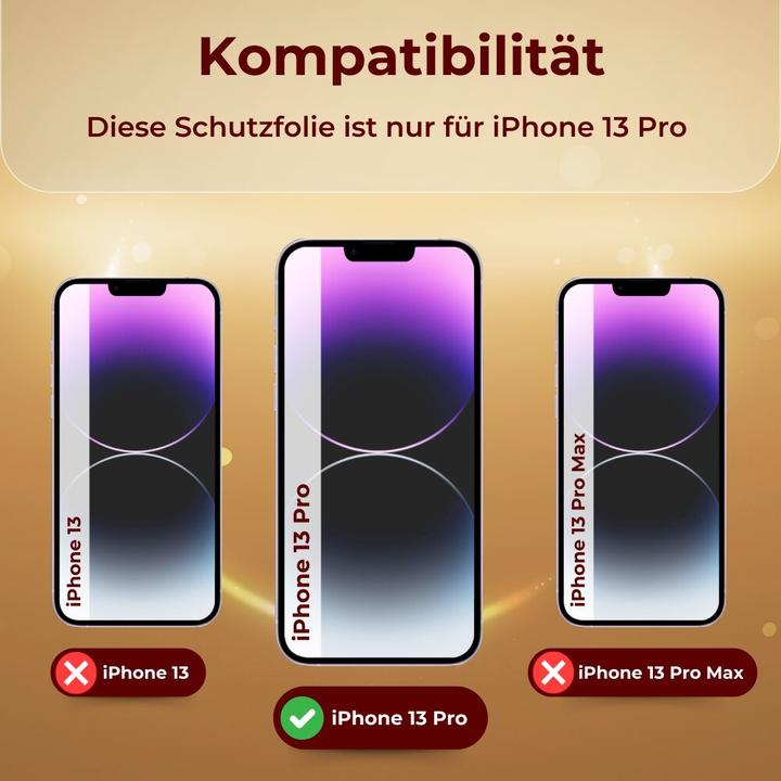 Produktbild Protectorking 4x echtes Tempered 9H Panzerhartglas 3D KLAR (1 Stück, Apple iPhone 13 Pro)