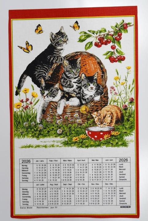 Produktbild Doerig Katzen Reinleinen 2026 19.2662 DE/FR 40x70cm (40 x 70 cm)