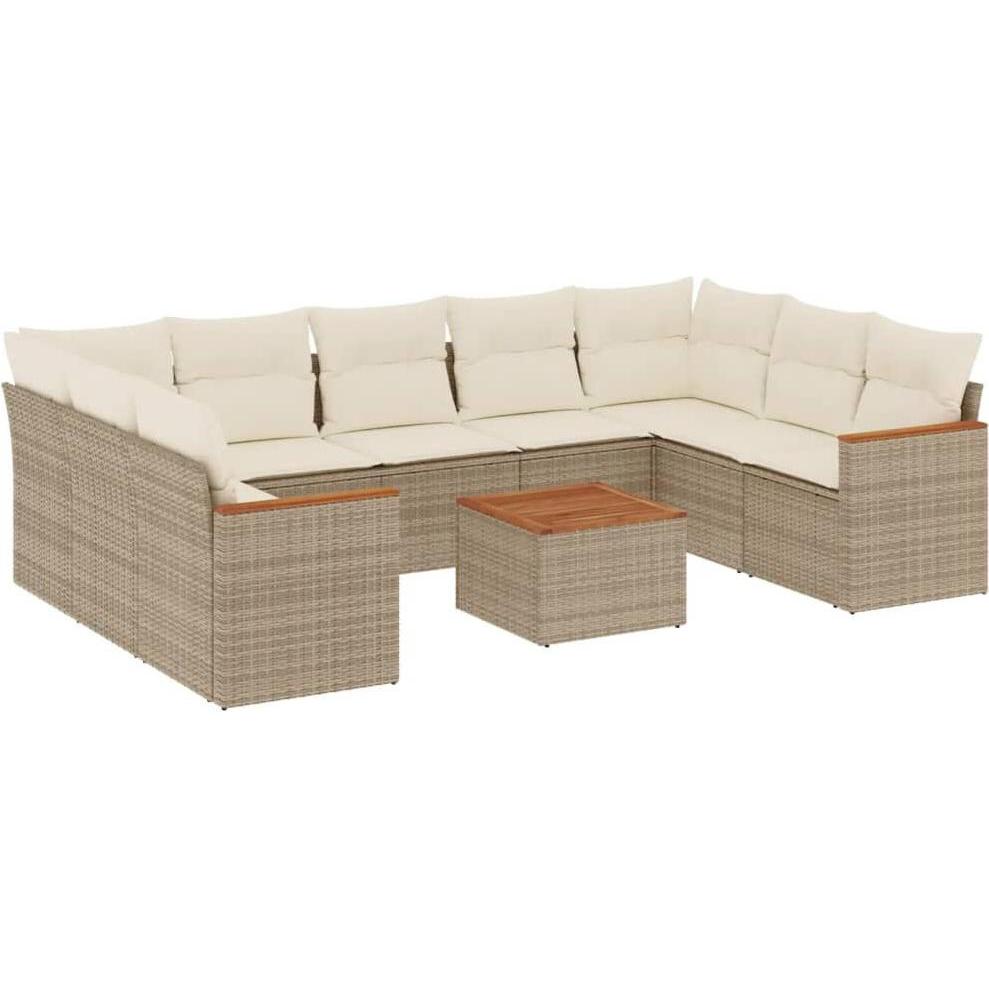 VidaXL, Gartenlounge, 10-tlg. Garten-Lounge-Set mit Kissen
