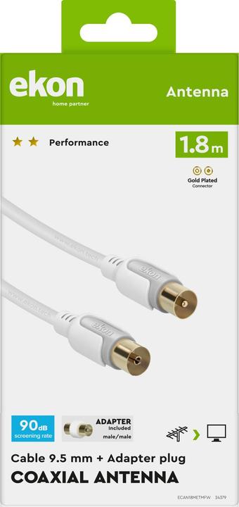 Actual product image Ekon Satellite aerial cable with ferrite core, 90dB (Antenna cable)