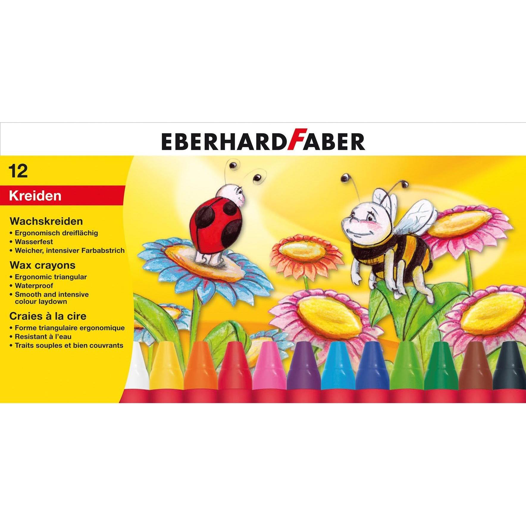 EberhardFaber, Malstifte, Wachsmalkreide Dreiflächig, 12er Kartonetui (Mehrfarbig, 12 x)