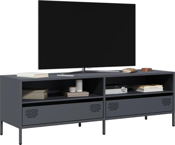 Produktbild vidaXL TV Schrank Lowboard Fernsehschrank Fernsehtisch Kaltgewalzter Stahl (135 x 39 x 43.5 cm)