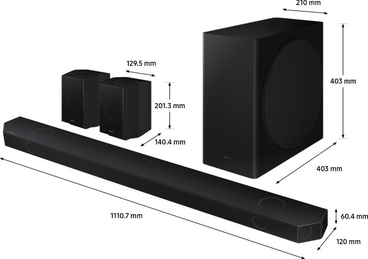 Actual product image Samsung HW-Q930B (540 W, 9.1.4 Channels)