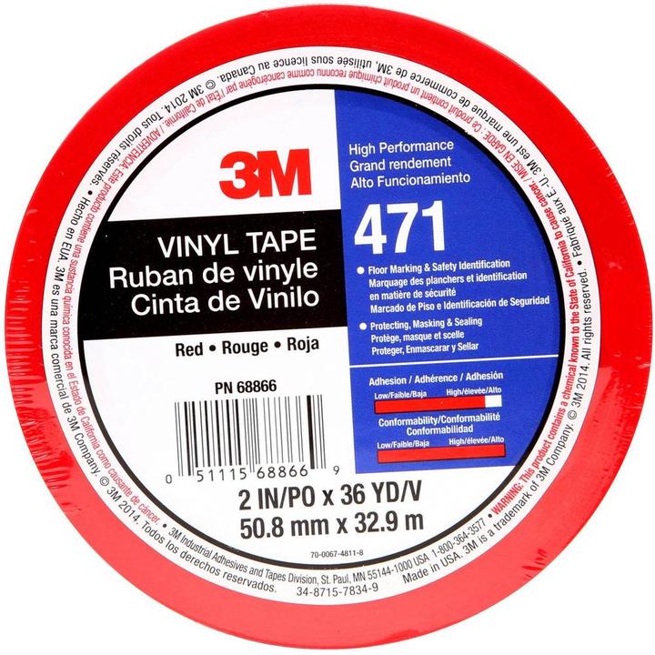Actual product image 3M PVC adhesive tape47red (50.80 mm)